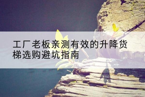 红原升降货梯怎么选-工厂老板亲测有效的升降货梯选购避坑指南